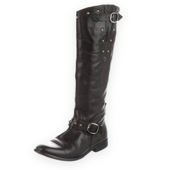 GOLDEN GOOSE VINTAGE KATE LEATHER MOTO RIDING BOOTS **AUTHENTIC** - Picture 2 of 16